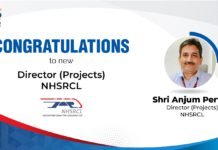 Shri Anjum Pervez Assumes Role of Director, Projects at NHSRCL Mr. Anjum Pervez, New Director (Projects) NHSRCL