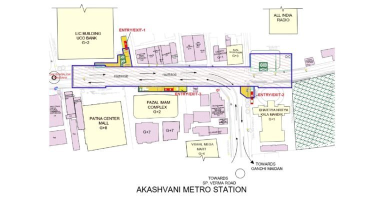 Patna Metro: The Akashvani UG Metro Station to be Located at Frazer Road, the Heart of the City