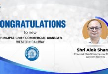 Shri Alok Sharma Takes Charge as Principal Chief Commercial Manager of Western Railway Shri Alok Sharma, Principal Chief Commercial Manager, Western Railway