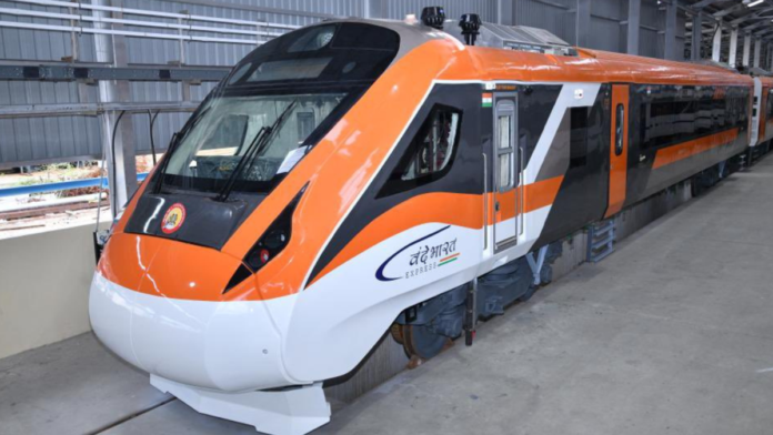 Orange-white variant of the Vande Bharat Trains