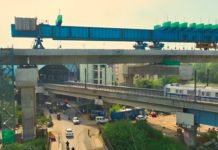 RRTS Viaduct Crossing Over Alignment of Delhi Metro Blue Line Successfully Constructed in Delhi RRTS Viaduct Crossing Over Alignment of Delhi Metro Blue Line