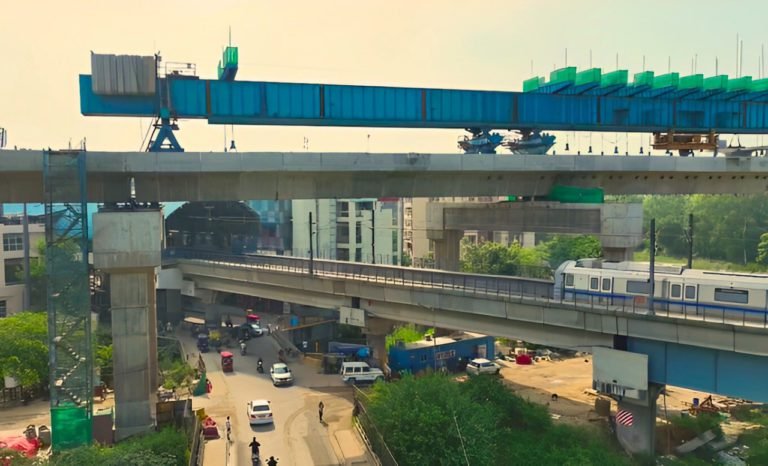 RRTS Viaduct Crossing Over Alignment of Delhi Metro Blue Line Successfully Constructed in Delhi