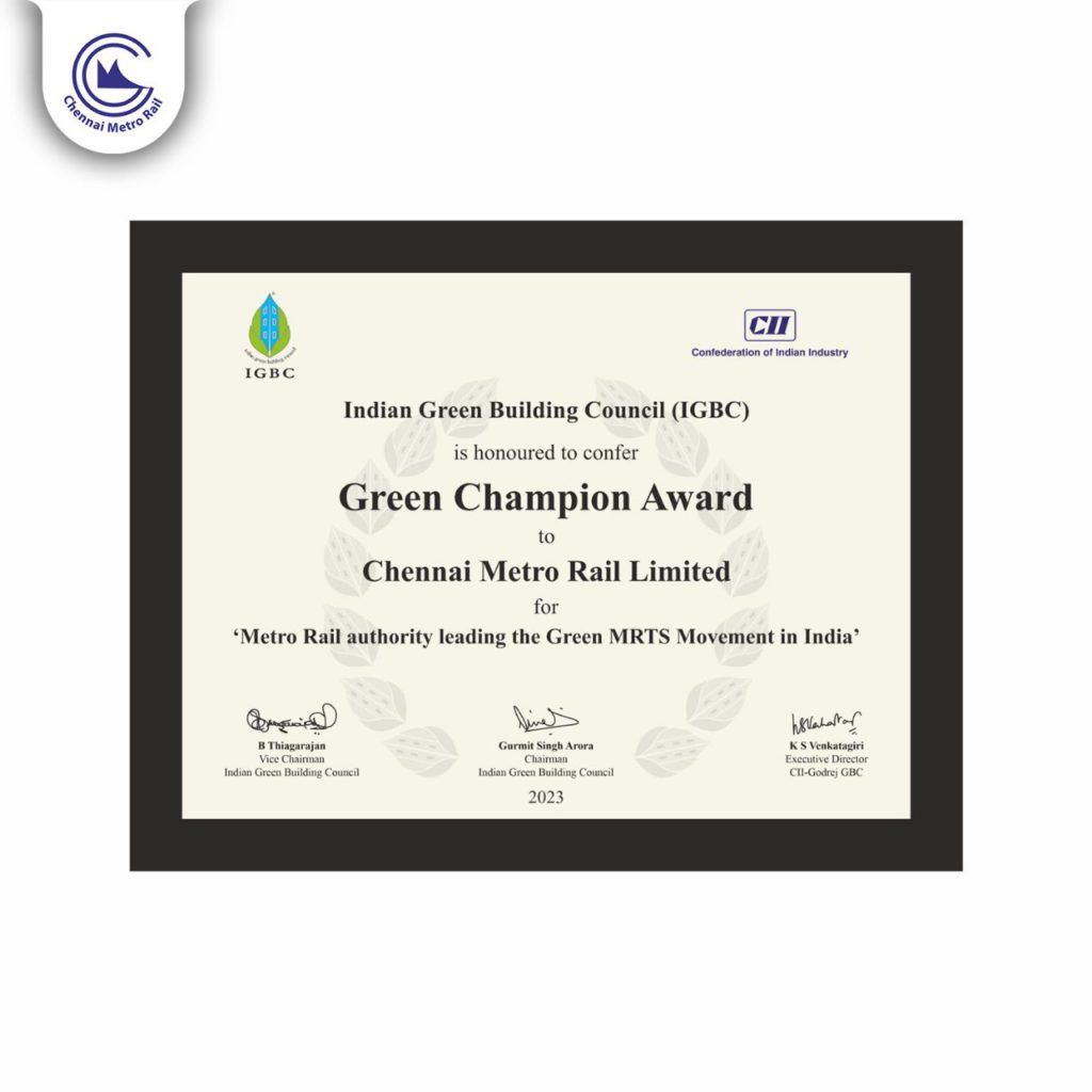 Green Champion Award for CMRL