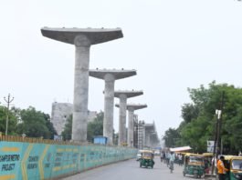200th Pillar in Baradevi Naubasta Elevated Section of Kanpur Metro