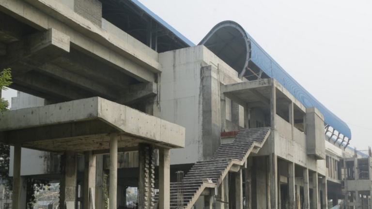Construction Work of Nazrul Tirtha Station of Orange Line Going o­n in Full Swing