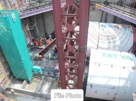 Nana TBM of Kanpur Metro Launchd into the Cut & Cover Shaft at McRobertganj
