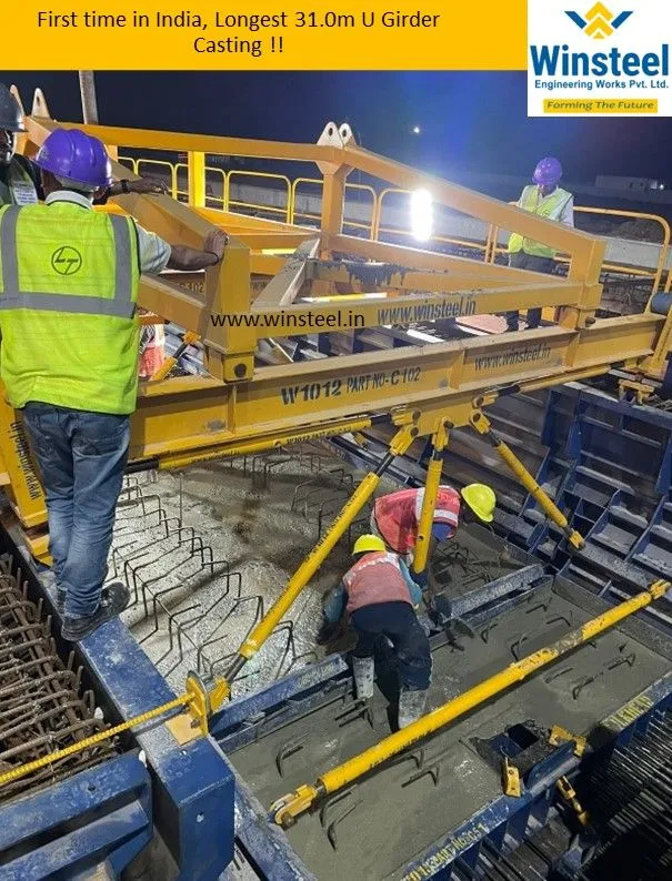 Country's First 31-meter U-girder Successfully Cast for Bangalore Sub-Urban Railway Project 3 Countrys First 31 meter U girder Successfully Casted for Banaglore Sub Urban Railway Project 02
