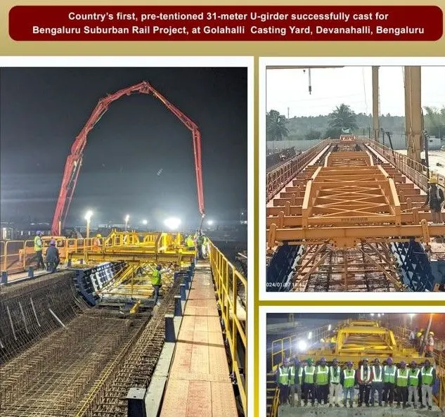 Country's First 31-meter U-girder Successfully Cast for Bangalore Sub-Urban Railway Project 4 Countrys First 31 meter U girder Successfully Casted for Banaglore Sub Urban Railway Project 03