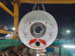 Third TBM of Chennai Metro Phase 2 Lowered at Panagal Park Crossover Launching Shaft