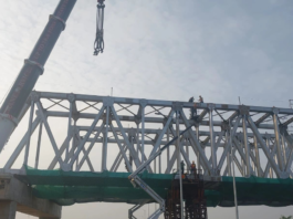 First Open Web Girder Installed on the C4 ECV-02 package of the Chennai Metro Phase 2