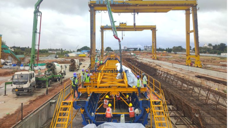 Country’s First 31-meter U-girder Successfully Cast for Bangalore Sub-Urban Railway Project