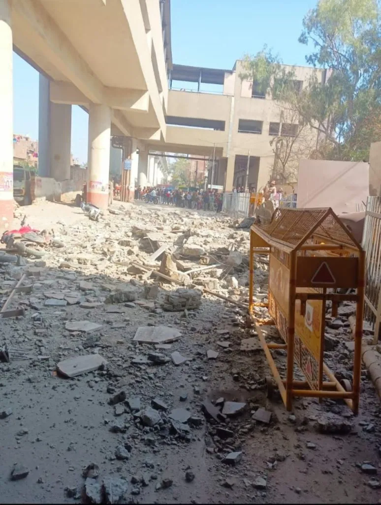 Boundary Walls of Delhi Metro’s Gokulpuri Station on the Pink Line Collapses 2 DMRC wall Failure 02