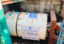 TBM Pelican of Chennai Metro Launched Yesterday at Panagal Park Station TBM Pelican of Chennai Metro Launched Yesterday at Panagal Park Station