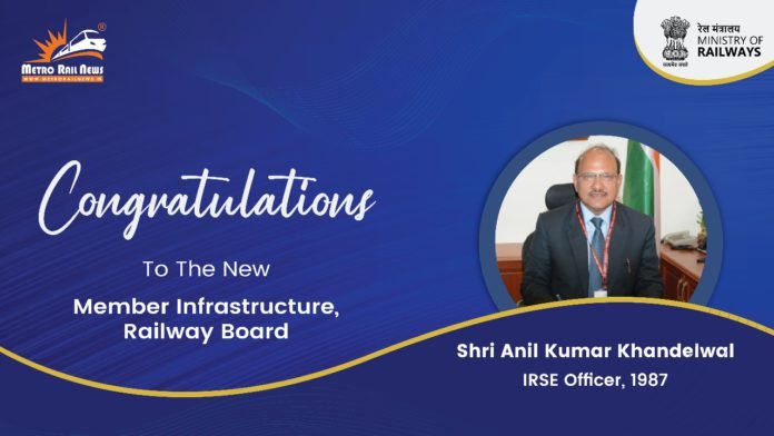 Shri Anil Kumar Khandelwal takes over as Member Infrastructure, Railway Board