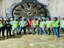 TBM Narmada breakthrough at Central Warehouse Station
