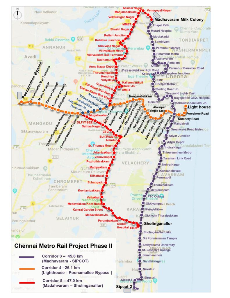 Chennai Metro Phase 2 Map