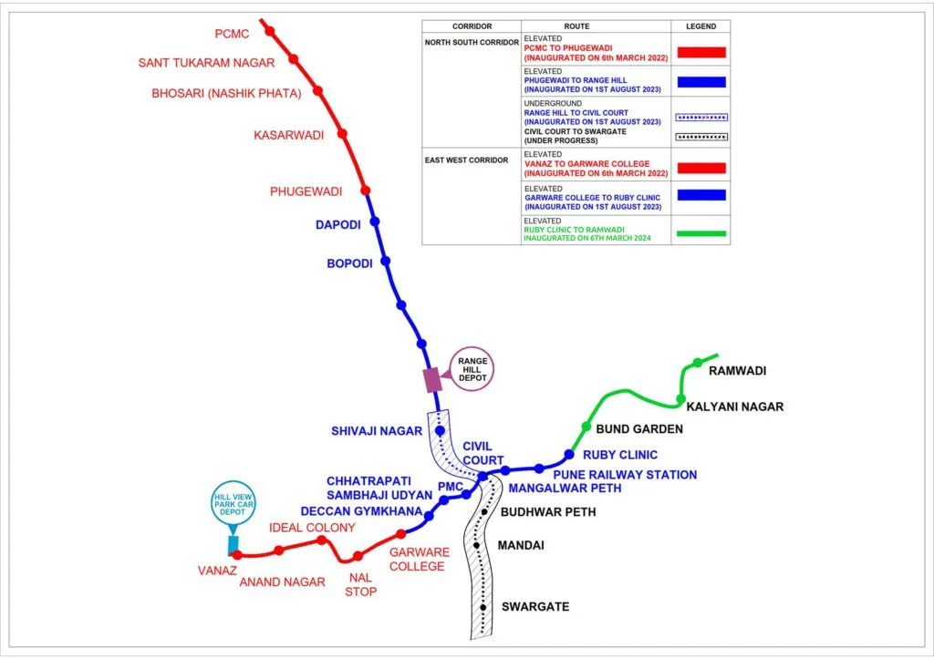 Pune Metro Sets June Deadline For Civil Court-Swargate Metro Services 2 route map pune