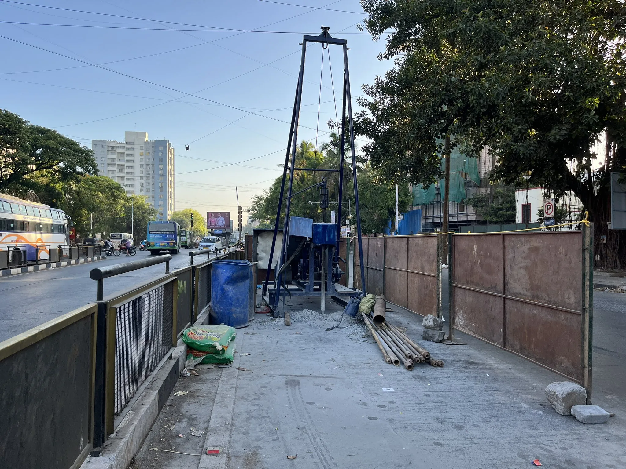 Pune Metro Extension: Geotechnical Work Underway for Swargate to Katraj on Purple Line 2 Active drilling for pune metro purple line's geotechnical work.
