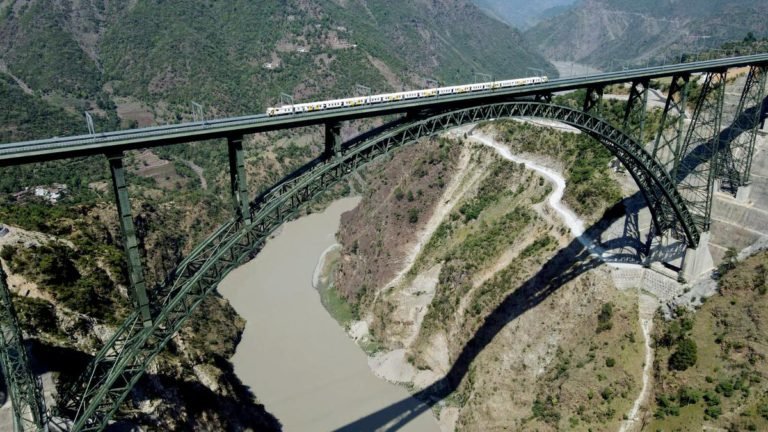Indian Railway Initiates Trial Run On World’s Highest Arch Rail Bridge