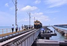 Shri Anil Kumar Khandelwal Inspects Ongoing Work at Pamban Bridge Pamban Bridge