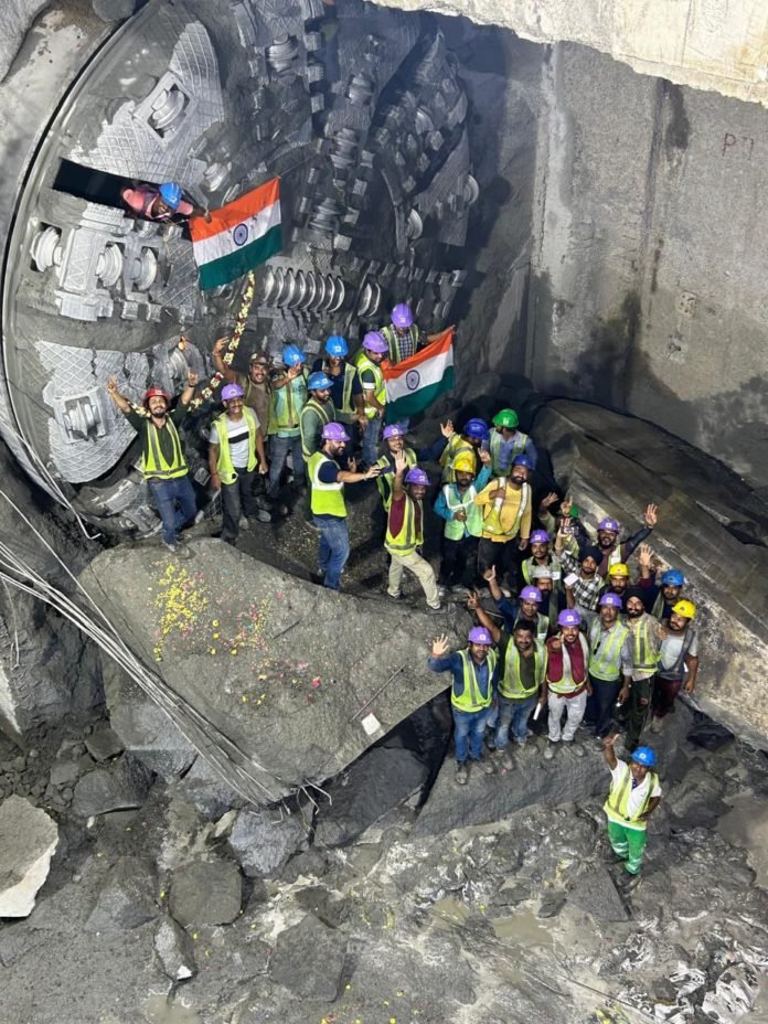 TBM S81 B's breakthrough on line 3 in Chennai metro phase 2