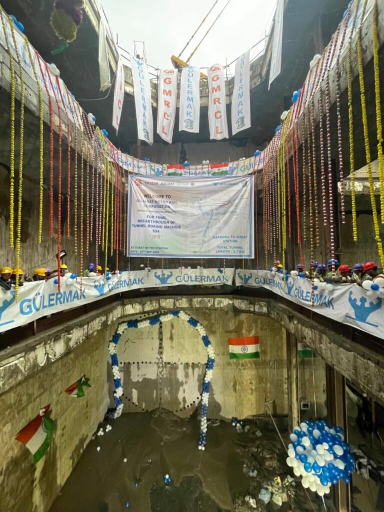 Surat Metro’s TBM Tapi Achieves Final Breakthrough At Surat Railway Station 