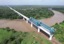 Bullet Train Project Advances With Bridge Completion on Kaveri River Bullet Train Bridge on Kaveri River
