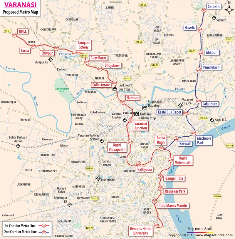 Varanasi Metrolite Project: A Boost To The Economy 3 varanasi metro map