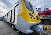 Indore metro welcomes 9th train set and operating night trials alstom propvide 9th rolling stock to Indore metro