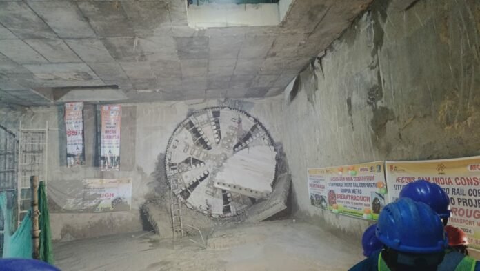 TBM Azad (S-640 B) achieved breakthrough at kanpur metro phase 1