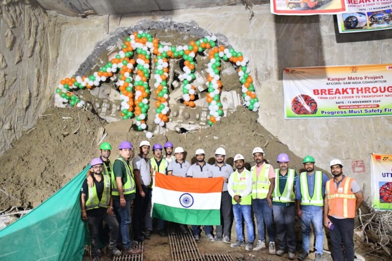 TBM Vidyarthi Records Breakthrough At Transport Nagar Station Of Kanpur Metro Line 1 