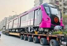 Delhi Metro Phase 4 Advances As First Train Set Arrives at Mukundpur Depot Delhi Metro Phase 4