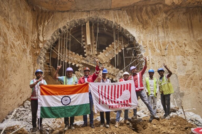 TBM S115 Records Final Breakthrough at Agra College station of Agra Metro 