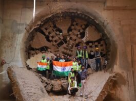 TBM Breakthrough at Delhi Metro's IGNOU Station of Golden Line   