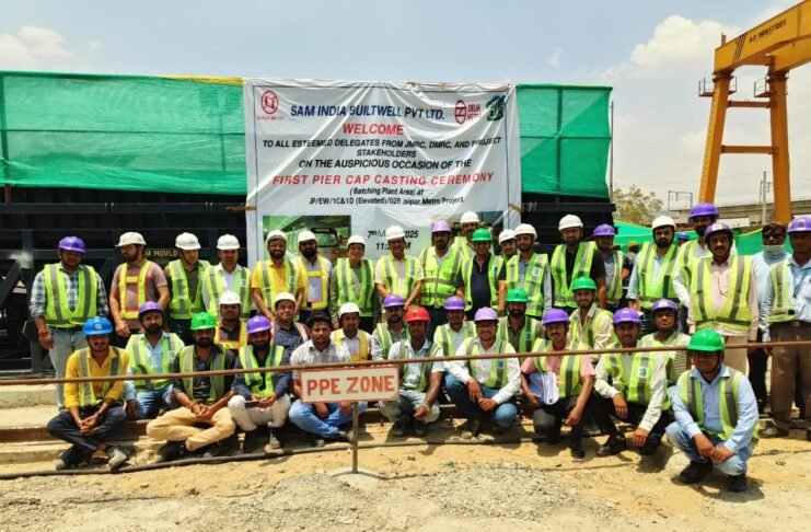 first pier cap for Jaipur Metro Phases 1C and 1D
