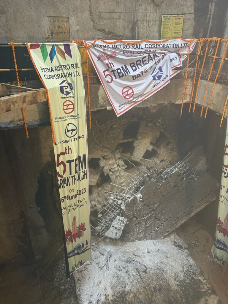 Patna Metro: TBM-1 Achieves Breakthrough at PMCH Station of Line 2 