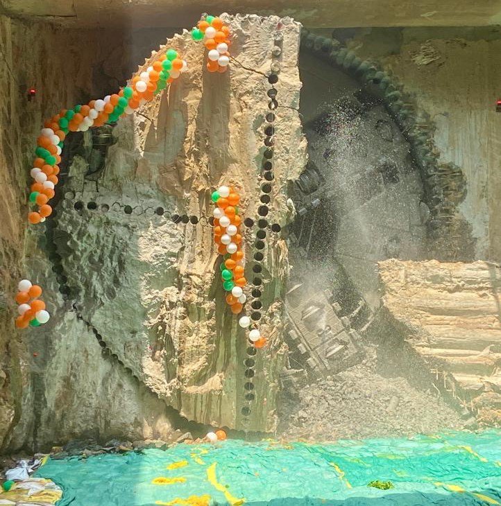 TBM Breakthrough achieved at Tughlakabad Railway colony Station of the Delhi Metro Phase 4’s Golden Line 3 TUNNELLING june 1.original