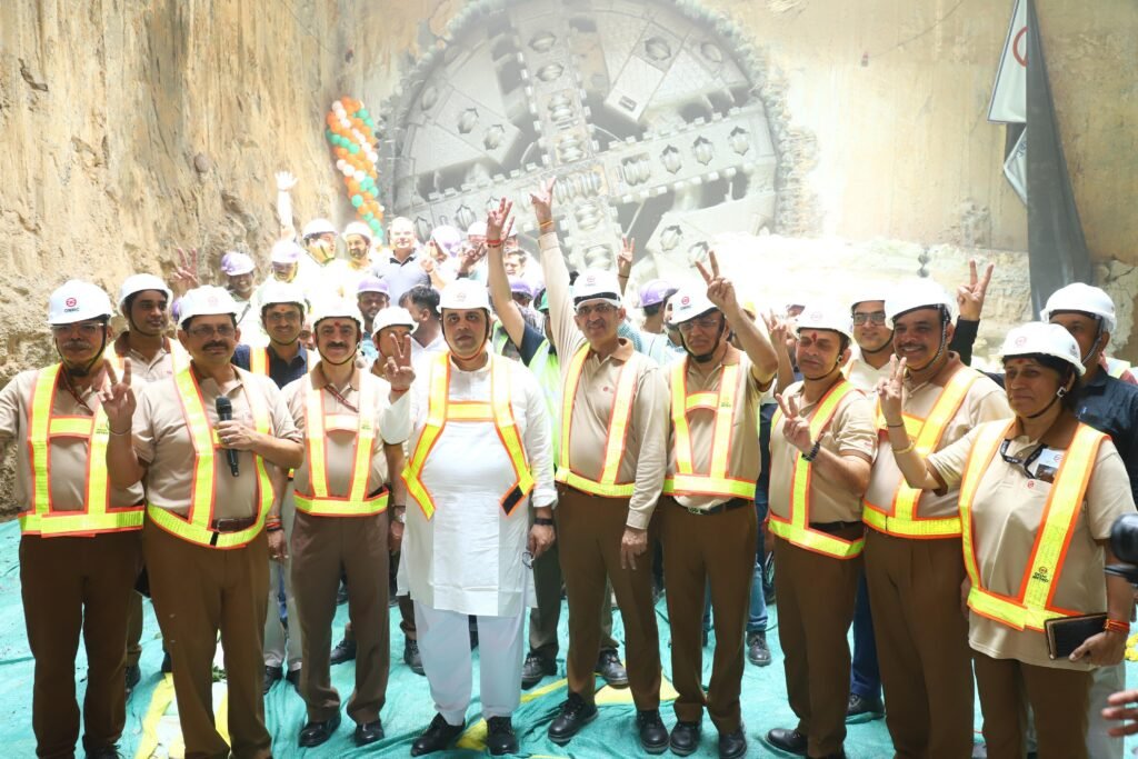 TBM Breakthrough achieved at Tughlakabad Railway colony Station of the Delhi Metro Phase 4’s Golden Line 2 TUNNELLING june 4.original