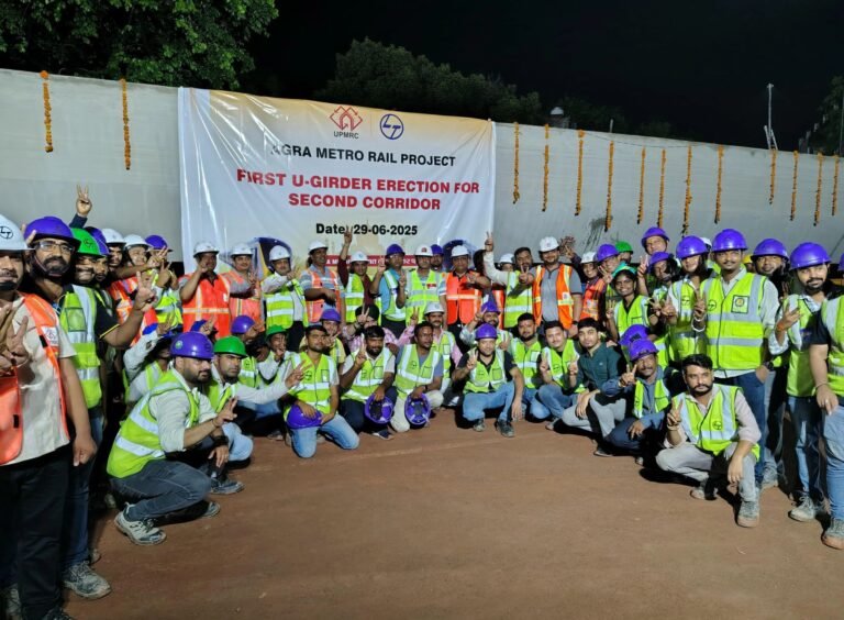 L&T Installs 1st U-Girder for Agra Metro’s Corridor 2