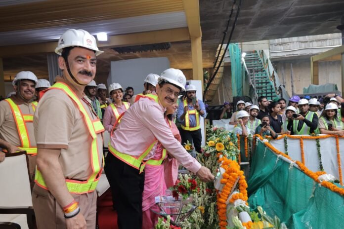 TBM Breakthrough at Tughlakabad Railway Colony Station of Delhi Metro