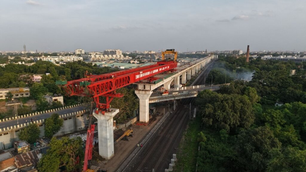Completion of Bridge over Girdhar Nagar Flyover in Ahmedabad District for Mumbai Ahmedabad Bullet Train Project 2