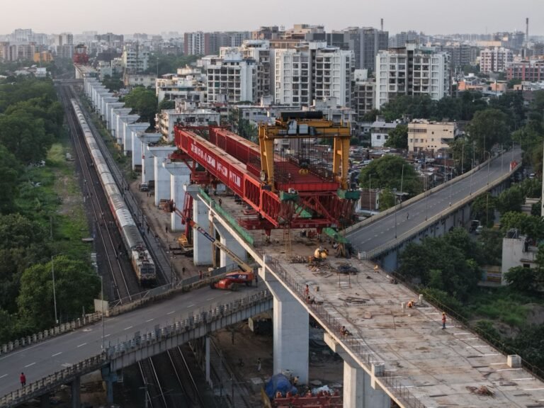 Bullet Train Project: Viaduct Completed over Girdhar Nagar flyover in Ahmedabad
