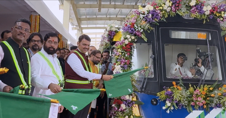 Maharashtra CM Flags Off Mumbai Metro Line 4 Trial