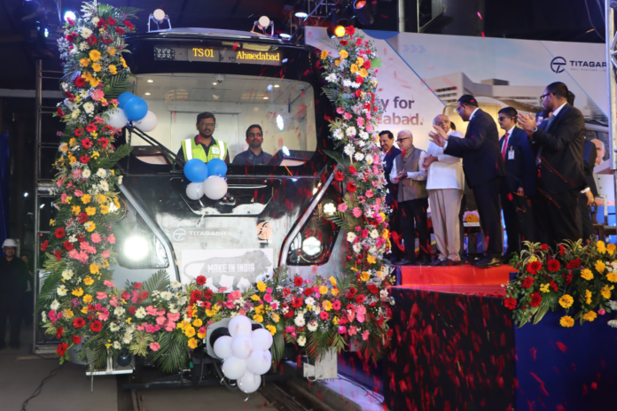 Titagarh Rail Delivers 1st Indigenous Trainset for Ahmedabad Metro
