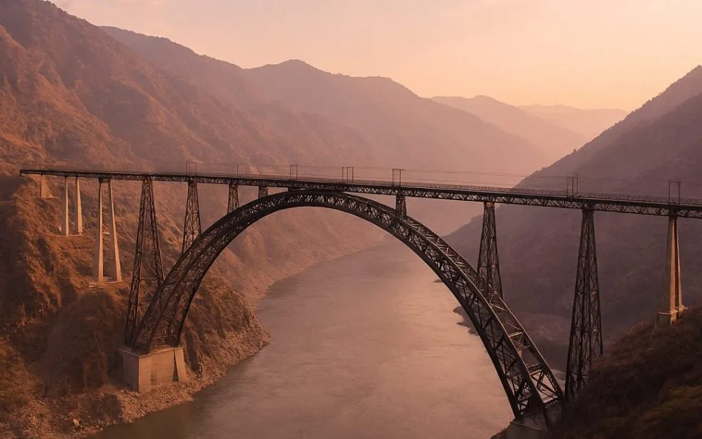From Expansion to Integration: A Year of Milestones in India’s Rail Mobility 2 Chenab Bridge 06 1024x640 1