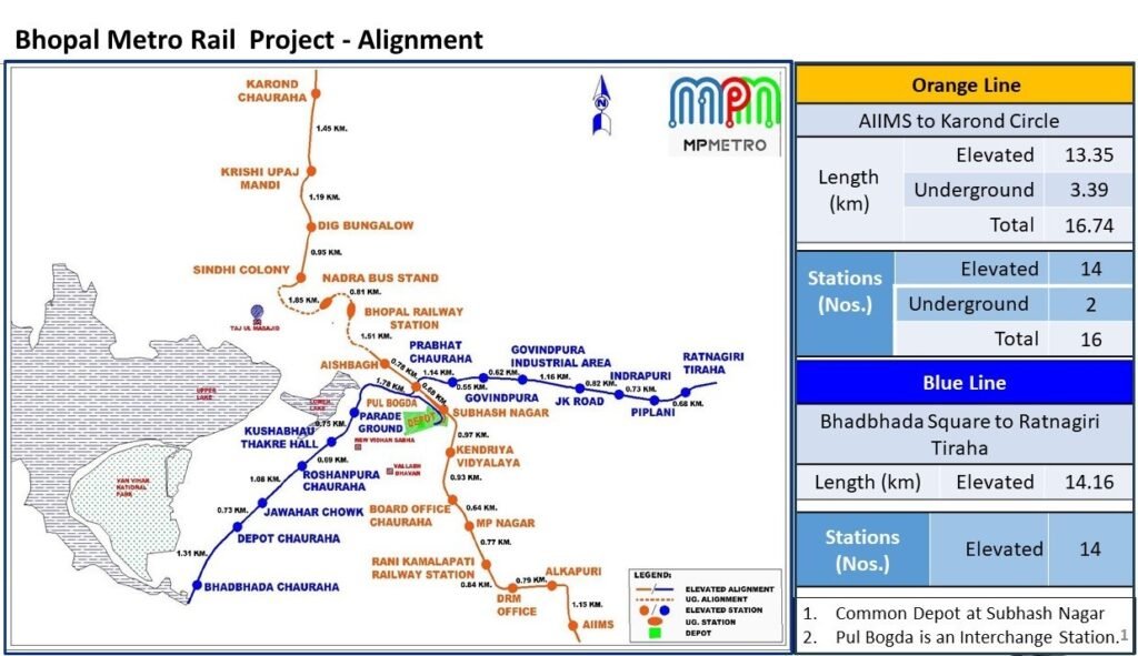 Bhopal Metro floats ₹123 Cr tender for escalator & lift procurement 1 2024 04 30 BH Aln Map Distances