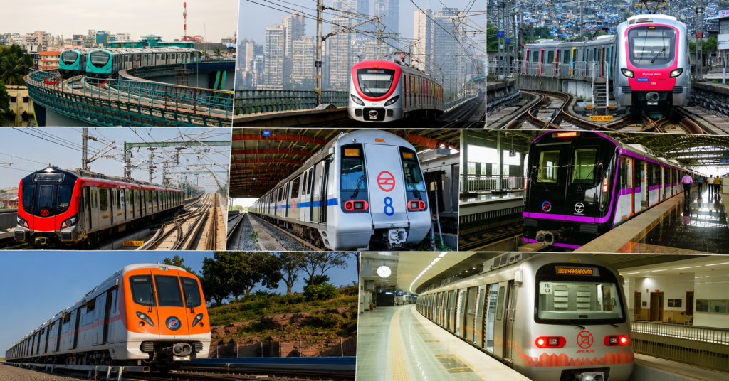 Metro rail projects across India