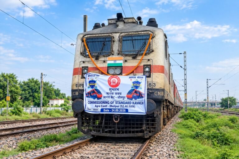 Kavach Commissioned On Agra-Dholpur Section by Indian Railways Kavach Commissioned On Agra-Dholpur Section by Indian Railways