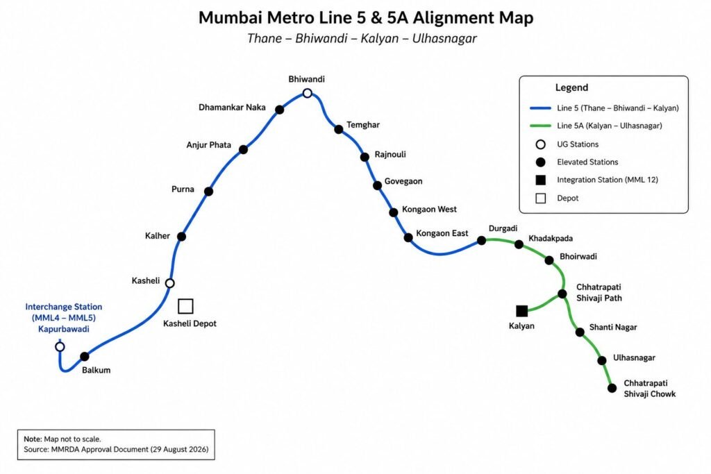 Centre Approves Mumbai Metro Line 5 & 5A: Metro to Link Thane, Bhiwandi, Kalyan & Ulhasnagar 2 image