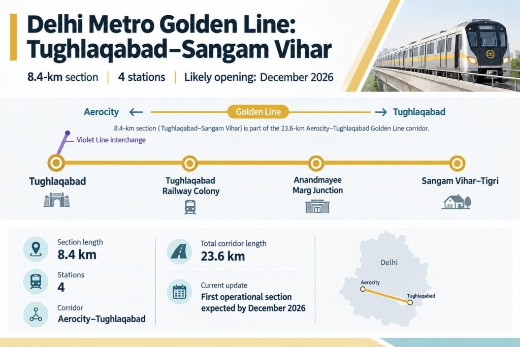 Delhi Metro Golden Line’s Tughlaqabad-Sangam Vihar Stretch Targeted for December 2026 Opening 2 image 2